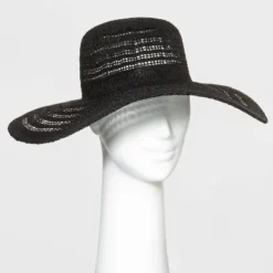 Best deal 🎁 Women's Open Weave Wide Brim Straw Hat - A New Day™ Black 🌟 -Outlet New Day Wear Store unnamed file 2284