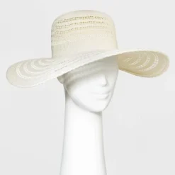 Best deal 🎁 Women's Open Weave Wide Brim Straw Hat - A New Day™ Black 🌟 -Outlet New Day Wear Store unnamed file 2287