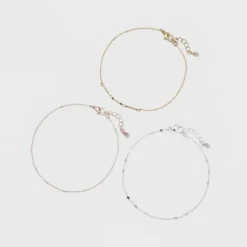 Best Pirce 🧨 Bars and Discs Anklet Set - A New Day™ 🌟