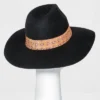 Promo 😍 Women's Wide Brim Fedora Hat with Scarf Band - A New Day™ Black ⌛ -Outlet New Day Wear Store unnamed file 2334