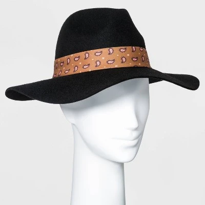 Promo 😍 Women's Wide Brim Fedora Hat with Scarf Band - A New Day™ Black ⌛ 5 Promo 😍 Women's Wide Brim Fedora Hat with Scarf Band - A New Day™ Black ⌛ - Image 3