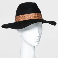 Promo 😍 Women's Wide Brim Fedora Hat with Scarf Band - A New Day™ Black ⌛ 10 Promo 😍 Women's Wide Brim Fedora Hat with Scarf Band - A New Day™ Black ⌛ -Outlet New Day Wear Store unnamed file 2337