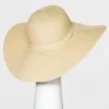 Outlet ⭐ Women's Packable Essential Straw Floppy Hat - A New Day™ Natural ✔️