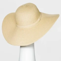 Outlet ⭐ Women's Packable Essential Straw Floppy Hat - A New Day™ Natural ✔️