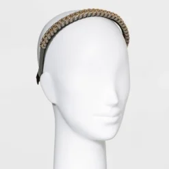 Deals 🔔 Faux Leather Chain Headband - A New Day™ Gray ⭐