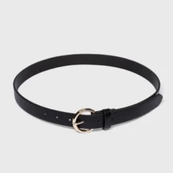 Coupon 😀 Women's Round Buckle Belt - A New Day™ Black 😀 -Outlet New Day Wear Store unnamed file 243