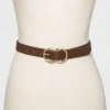 Best Pirce 💯 Women's Double Buckle Belt - A New Day™ Brown 👏 -Outlet New Day Wear Store unnamed file 246