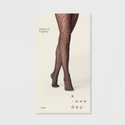 Flash Sale 🛒 Women's Leopard Sheer Tights - A New Day™ Black 👍