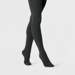 Flash Sale 🧨 Women's Flat Knit Fleece Lined Tights - A New Day™ Charcoal Heather ⌛ -Outlet New Day Wear Store unnamed file 2613