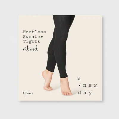 Deals 🎁 Women's Ribbed Footless Sweater Tights - A New Day™ Heather Brown ✔️ 3 Deals 🎁 Women's Ribbed Footless Sweater Tights - A New Day™ Heather Brown ✔️