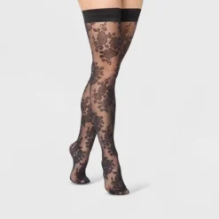 Flash Sale ✔️ Women's Sheer Rose Thigh Highs - A New Day™ Black ❤️ -Outlet New Day Wear Store unnamed file 2626