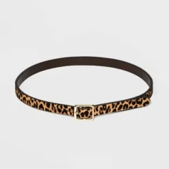 Flash Sale ✨ Women's Leopard Print Gold Square Buckle Belt - A New Day™ 😀 -Outlet New Day Wear Store unnamed file 264