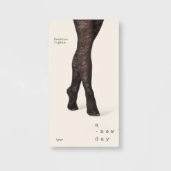Discount 🎉 Women's Airy Floral Tights - A New Day™ Black 🧨
