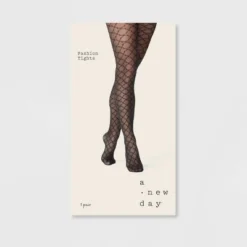 Buy 🔔 Women's Tile Pattern Tights - A New Day™ Black 🛒