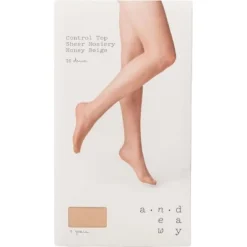 Outlet ✔️ Women's 20D Sheer Control Top Tights - A New Day™ Honey Beige ✨
