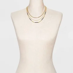 Best deal 😉 Beaded Chain Necklace Set 3pc - A New Day™ Rust ⭐