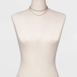 Best Pirce 🎉 Two Row Rhinestone Chain Necklace - A New Day™ Gold 👏