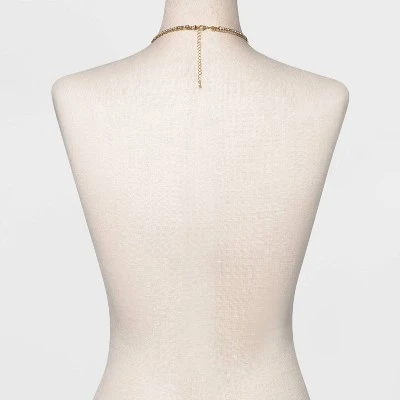 Best Pirce 🎉 Two Row Rhinestone Chain Necklace - A New Day™ Gold 👏 4 Best Pirce 🎉 Two Row Rhinestone Chain Necklace - A New Day™ Gold 👏 - Image 2