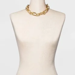 New 🤩 Chunky Oval Open Chain Necklace - A New Day™ Gold 👍