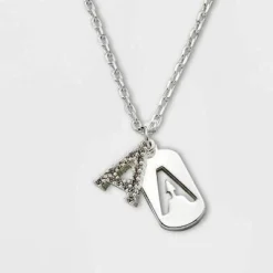 Budget 😀 Crystal Sterling Plated Initial Tag Cut Out Pendant Necklace - A New Day™ Metallic Silver ⭐ 39 Budget 😀 Crystal Sterling Plated Initial Tag Cut Out Pendant Necklace - A New Day™ Metallic Silver ⭐ -Outlet New Day Wear Store unnamed file 2950
