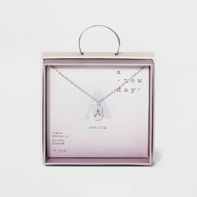 Budget 😀 Crystal Sterling Plated Initial Tag Cut Out Pendant Necklace - A New Day™ Metallic Silver ⭐ 9 Budget 😀 Crystal Sterling Plated Initial Tag Cut Out Pendant Necklace - A New Day™ Metallic Silver ⭐ - Image 7