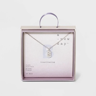 Budget 😀 Crystal Sterling Plated Initial Tag Cut Out Pendant Necklace - A New Day™ Metallic Silver ⭐ 10 Budget 😀 Crystal Sterling Plated Initial Tag Cut Out Pendant Necklace - A New Day™ Metallic Silver ⭐ - Image 8