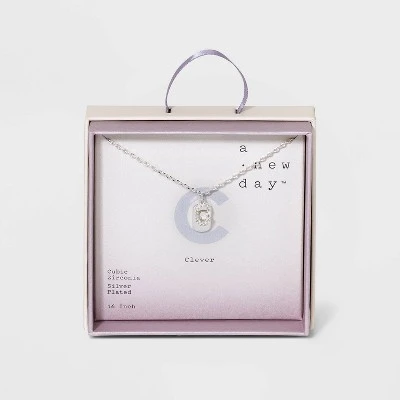Budget 😀 Crystal Sterling Plated Initial Tag Cut Out Pendant Necklace - A New Day™ Metallic Silver ⭐ 11 Budget 😀 Crystal Sterling Plated Initial Tag Cut Out Pendant Necklace - A New Day™ Metallic Silver ⭐ - Image 9