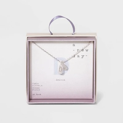 Budget 😀 Crystal Sterling Plated Initial Tag Cut Out Pendant Necklace - A New Day™ Metallic Silver ⭐ 12 Budget 😀 Crystal Sterling Plated Initial Tag Cut Out Pendant Necklace - A New Day™ Metallic Silver ⭐ - Image 10
