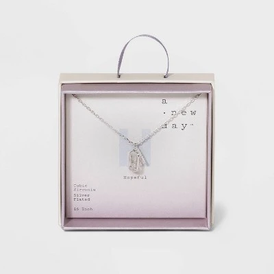 Budget 😀 Crystal Sterling Plated Initial Tag Cut Out Pendant Necklace - A New Day™ Metallic Silver ⭐ 16 Budget 😀 Crystal Sterling Plated Initial Tag Cut Out Pendant Necklace - A New Day™ Metallic Silver ⭐ - Image 14