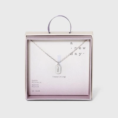 Budget 😀 Crystal Sterling Plated Initial Tag Cut Out Pendant Necklace - A New Day™ Metallic Silver ⭐ 17 Budget 😀 Crystal Sterling Plated Initial Tag Cut Out Pendant Necklace - A New Day™ Metallic Silver ⭐ - Image 15