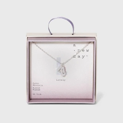 Budget 😀 Crystal Sterling Plated Initial Tag Cut Out Pendant Necklace - A New Day™ Metallic Silver ⭐ 20 Budget 😀 Crystal Sterling Plated Initial Tag Cut Out Pendant Necklace - A New Day™ Metallic Silver ⭐ - Image 18