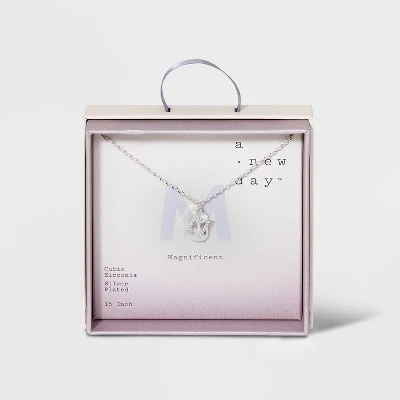 Budget 😀 Crystal Sterling Plated Initial Tag Cut Out Pendant Necklace - A New Day™ Metallic Silver ⭐ 21 Budget 😀 Crystal Sterling Plated Initial Tag Cut Out Pendant Necklace - A New Day™ Metallic Silver ⭐ - Image 19