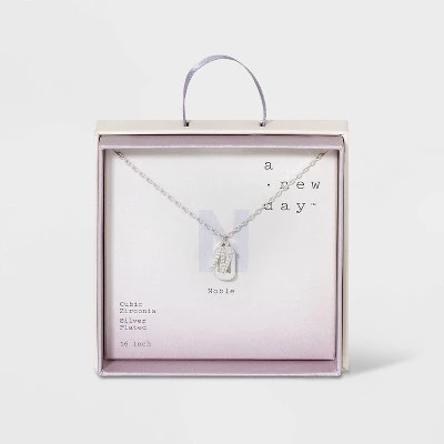 Budget 😀 Crystal Sterling Plated Initial Tag Cut Out Pendant Necklace - A New Day™ Metallic Silver ⭐ 22 Budget 😀 Crystal Sterling Plated Initial Tag Cut Out Pendant Necklace - A New Day™ Metallic Silver ⭐ - Image 20