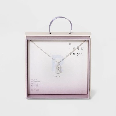 Budget 😀 Crystal Sterling Plated Initial Tag Cut Out Pendant Necklace - A New Day™ Metallic Silver ⭐ 26 Budget 😀 Crystal Sterling Plated Initial Tag Cut Out Pendant Necklace - A New Day™ Metallic Silver ⭐ - Image 24