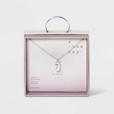 Budget 😀 Crystal Sterling Plated Initial Tag Cut Out Pendant Necklace - A New Day™ Metallic Silver ⭐ 28 Budget 😀 Crystal Sterling Plated Initial Tag Cut Out Pendant Necklace - A New Day™ Metallic Silver ⭐ - Image 26