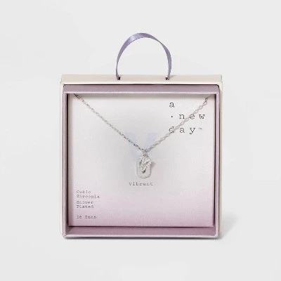 Budget 😀 Crystal Sterling Plated Initial Tag Cut Out Pendant Necklace - A New Day™ Metallic Silver ⭐ 30 Budget 😀 Crystal Sterling Plated Initial Tag Cut Out Pendant Necklace - A New Day™ Metallic Silver ⭐ - Image 28