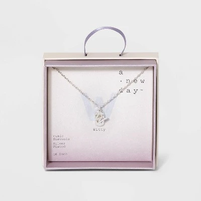 Budget 😀 Crystal Sterling Plated Initial Tag Cut Out Pendant Necklace - A New Day™ Metallic Silver ⭐ 31 Budget 😀 Crystal Sterling Plated Initial Tag Cut Out Pendant Necklace - A New Day™ Metallic Silver ⭐ - Image 29