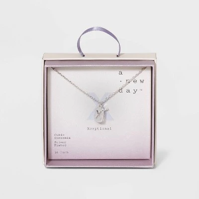 Budget 😀 Crystal Sterling Plated Initial Tag Cut Out Pendant Necklace - A New Day™ Metallic Silver ⭐ 32 Budget 😀 Crystal Sterling Plated Initial Tag Cut Out Pendant Necklace - A New Day™ Metallic Silver ⭐ - Image 30