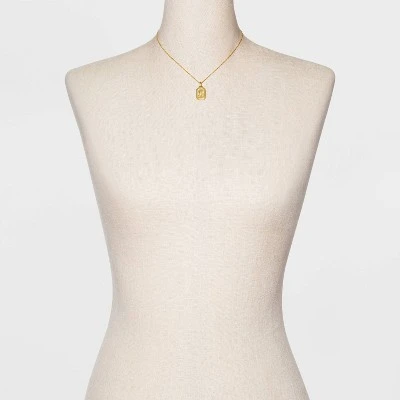 New 🤩 Silver Plated Initial Tag Pendant Necklace - A New Day™ Gold 👍 4 New 🤩 Silver Plated Initial Tag Pendant Necklace - A New Day™ Gold 👍 - Image 2