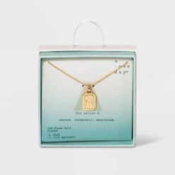 New 🤩 Silver Plated Initial Tag Pendant Necklace - A New Day™ Gold 👍 36 New 🤩 Silver Plated Initial Tag Pendant Necklace - A New Day™ Gold 👍 -Outlet New Day Wear Store unnamed file 2980