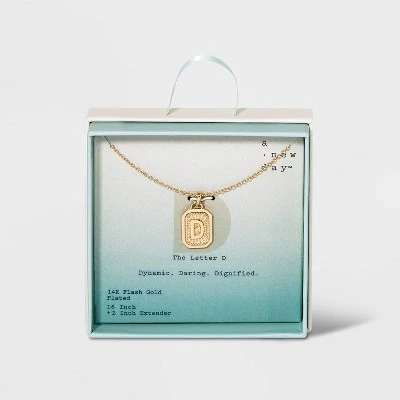 New 🤩 Silver Plated Initial Tag Pendant Necklace - A New Day™ Gold 👍 11 New 🤩 Silver Plated Initial Tag Pendant Necklace - A New Day™ Gold 👍 - Image 9