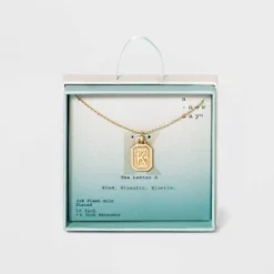 New 🤩 Silver Plated Initial Tag Pendant Necklace - A New Day™ Gold 👍 48 New 🤩 Silver Plated Initial Tag Pendant Necklace - A New Day™ Gold 👍 -Outlet New Day Wear Store unnamed file 2992