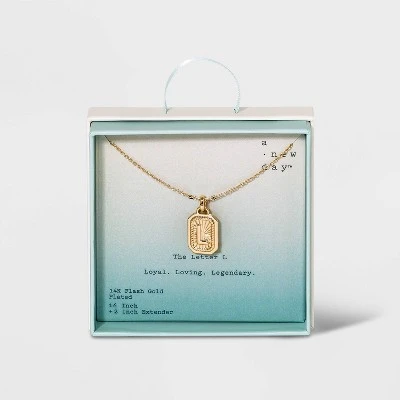 New 🤩 Silver Plated Initial Tag Pendant Necklace - A New Day™ Gold 👍 19 New 🤩 Silver Plated Initial Tag Pendant Necklace - A New Day™ Gold 👍 - Image 17