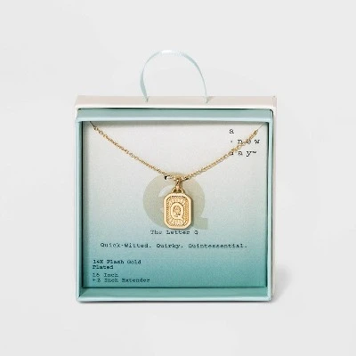 New 🤩 Silver Plated Initial Tag Pendant Necklace - A New Day™ Gold 👍 24 New 🤩 Silver Plated Initial Tag Pendant Necklace - A New Day™ Gold 👍 - Image 22