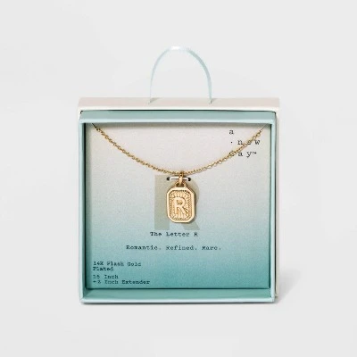 New 🤩 Silver Plated Initial Tag Pendant Necklace - A New Day™ Gold 👍 25 New 🤩 Silver Plated Initial Tag Pendant Necklace - A New Day™ Gold 👍 - Image 23