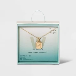 New 🤩 Silver Plated Initial Tag Pendant Necklace - A New Day™ Gold 👍 60 New 🤩 Silver Plated Initial Tag Pendant Necklace - A New Day™ Gold 👍 -Outlet New Day Wear Store unnamed file 3004
