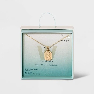 New 🤩 Silver Plated Initial Tag Pendant Necklace - A New Day™ Gold 👍 30 New 🤩 Silver Plated Initial Tag Pendant Necklace - A New Day™ Gold 👍 - Image 28