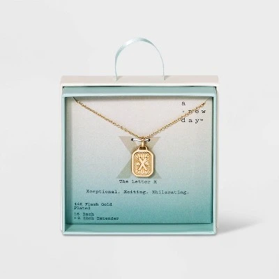 New 🤩 Silver Plated Initial Tag Pendant Necklace - A New Day™ Gold 👍 31 New 🤩 Silver Plated Initial Tag Pendant Necklace - A New Day™ Gold 👍 - Image 29