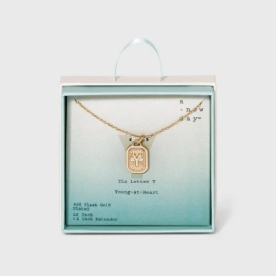 New 🤩 Silver Plated Initial Tag Pendant Necklace - A New Day™ Gold 👍 32 New 🤩 Silver Plated Initial Tag Pendant Necklace - A New Day™ Gold 👍 - Image 30