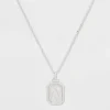 Outlet ✨ Silver Plated Initial Tag Pendant Necklace - A New Day™ 🤩